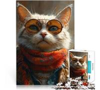 Rompecabezas de 1000 Piezas para Adolescentes Felino Sofisticado y Elegante Corte de precisión Juego Educativo para cumpleaños y Navidad. 38x26cm