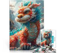 Rompecabezas de 1000 Piezas para Adolescentes Feliz año Nuevo dragón Desafiante Difícil con Piezas de Formas aleatorias Que se entrelazan Completamente 38x26cm
