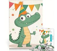 Rompecabezas de 1000 Piezas para Adolescentes Feliz cumpleaños, cocodrilo, Juegos educativos, ensamblaje de Patrones, colección de Artistas, Bellas Artes 50x75cm