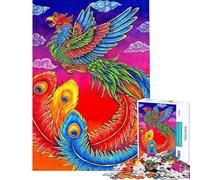 Rompecabezas de 1000 Piezas para Adolescentes Fenghuang Fénix Chino Rompecabezas para Adolescentes Carrera de Velocidad Manual Juego difícil y desafiante Juguetes 50x75cm