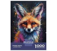 Rompecabezas De 1000 Piezas para Adolescentes Fennec Fox Painting Rompecabezas Juego Familiar Pero Divertido Y Humorístico Cumpleaños 52x38cm/1000pcs