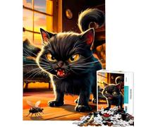 Rompecabezas de 1000 Piezas para Adolescentes Feroz enfrentamiento felino Juegos educativos Juguete de desafío Educativo Regalo Divertido Decoración de Pared (Tamaño 38x52cm)