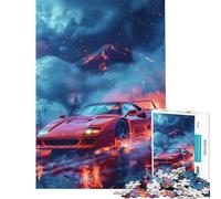 Rompecabezas de 1000 Piezas para Adolescentes Ferrari F Rojo Lava Brillante Juguetes Juegos Educativos Juego de Acertijos para Toda la Familia Regalo de Cumpleaños (Tamaño 75x50cm)