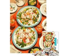 Rompecabezas de 1000 Piezas para Adolescentes Festín de Ceviche Colorido Juego Educativo Juguete de Desafío Gran Regalo Mejora la Memoria (tamaño 38x26cm)