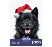 Rompecabezas De 1000 Piezas para Adolescentes Festive Schipperke Dog with Santa Hat Rompecabezas para Adultos Juegos Familiares Regalos para Mujeres Cumpleaños 70x50cm/1000pcs