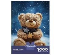Rompecabezas De 1000 Piezas para Adolescentes Festive Teddy Bear in Snow Rompecabezas para Adultos Juego Familiar Antiestrés Cumpleaños Y Navidad 52x38cm/1000pcs