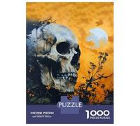 Rompecabezas De 1000 Piezas para Adolescentes Field of Flowers and Skull Rompecabezas para Adultos Juegos Divertidos Desafío Difícil para Cumpleaños, Navidad 38x26cm/1000pcs