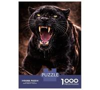 Rompecabezas De 1000 Piezas para Adolescentes Fierce Black Panther Roaring Rompecabezas para Adultos Juegos Divertidos Decoración Perfecta Regalo De Cumpleaños, Regalos, 38x26cm/1000pcs