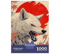 Rompecabezas De 1000 Piezas para Adolescentes Fierce Wolf Sunset Art Rompecabezas para Adultos Juego Práctico Pero Divertido Y Humorístico Regalos para Reducir El Estrés 52x38cm/1000pcs