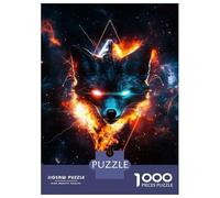 Rompecabezas De 1000 Piezas para Adolescentes Fiery Galactic Fox Rompecabezas para Adultos Juegos De Relajación Ensamblaje De Patrones Diversión En Casa Actividades, 52x38cm/1000pcs