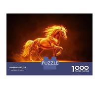 Rompecabezas De 1000 Piezas para Adolescentes Fiery Horse Galloping in The Dark Rompecabezas para Adultos Juego De Ingenio Análisis Y Lógica Actividades Divertidas En Casa, 52x38cm/1000pcs