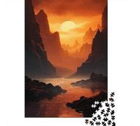 Rompecabezas De 1000 Piezas para Adolescentes Fiery Sunset Landscape Rompecabezas para Adultos Juegos Familiares Decoración Gran Regalo para Jugar 52x38cm/1000pcs