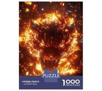 Rompecabezas De 1000 Piezas para Adolescentes Fiery Tiger Head Rompecabezas para Adultos Juegos Familiares Decoración De Pared Regalos Y Cumpleaños Únicos 52x38cm/1000pcs