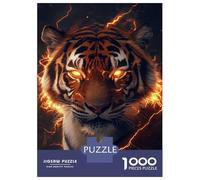 Rompecabezas De 1000 Piezas para Adolescentes Fiery Tiger Majesty Rompecabezas para Adultos Juego De Ingenio Una Obra De Arte Gran Regalo para Jugar 38x26cm/1000pcs
