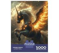 Rompecabezas De 1000 Piezas para Adolescentes Fiery Winged Unicorn Rompecabezas para Adultos Juguete Decoración De Pared Decoración Cumpleaños, Navidad 38x26cm/1000pcs