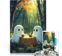 Rompecabezas de 1000 Piezas para Adolescentes Fiesta del té de Fantasmas de Halloween Aprendizaje Educativo Buen Regalo 50x70cm