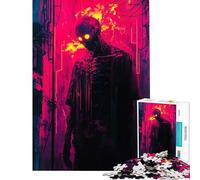 Rompecabezas de 1000 Piezas para Adolescentes Figura en Llamas en una Ciudad neón Juguete Educativo y práctico para divertirse en Familia Regalo Ideal para cumpleaños (tamaño 50x75cm)