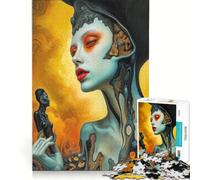 Rompecabezas de 1000 Piezas para Adolescentes Figura Femenina Surrealista ︰ El oráculo de Fuego y Carne Juguete Educativo Desafío difícil 38x26cm