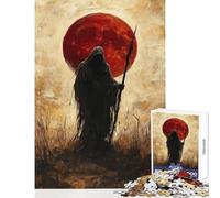 Rompecabezas de 1000 Piezas para Adolescentes Figura Oscura bajo la Luna de Sangre Juegos Divertidos para Toda la Familia Juguetes DIY cumpleaños y Navidad (50x75cm)