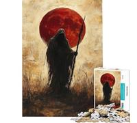 Rompecabezas de 1000 Piezas para Adolescentes Figura Oscura bajo la Luna de Sangre Rompecabezas para Adultos Juegos relajantes Que mejoran la Memoria Difícil y desafiante (Tamaño 38x52cm)