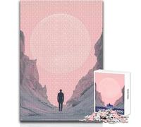 Rompecabezas de 1000 Piezas para Adolescentes, Figura Solitaria bajo una Luna Gigante, Juego Educativo de razonamiento y Habilidad, Regalo Ideal para Cualquier ocasión, tamaño 38x52cm