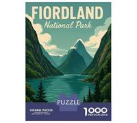 Rompecabezas De 1000 Piezas para Adolescentes Fiordland National Park Landscape Poster Rompecabezas para Adultos Juego Práctico Pero Divertido Y Humorístico para Cumpleaños, Navidad 52x38cm/1000pcs