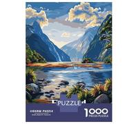 Rompecabezas De 1000 Piezas para Adolescentes Fiordland National Park, New Zealand Rompecabezas para Adultos Juegos Relajantes Vacaciones En Casa Matar El Tiempo 70x50cm/1000pcs