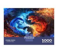 Rompecabezas De 1000 Piezas para Adolescentes Fire and Ice Fantasy Art Print Rompecabezas para Adolescentes Juguetes Antiestrés Difícil Gran Regalo para Jugar 38x26cm/1000pcs