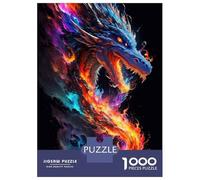Rompecabezas De 1000 Piezas para Adolescentes Fire Dragon Wall Art Print Rompecabezas para Adultos Juguetes DIY Desafío Difícil Regalos para Amigos Y Familiares 38x26cm/1000pcs