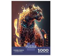 Rompecabezas De 1000 Piezas para Adolescentes Fire Flames Fantasy Jaguar Rompecabezas para Adultos Juego Práctico Carrera De Velocidad De Manos Regalos Y Cumpleaños Únicos 38x26cm/1000pcs