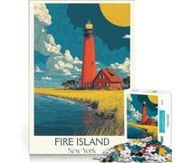 Rompecabezas de 1000 Piezas para Adolescentes, Fire Island, NY, Juegos Familiares, antiestrés, Regalos para Amigos y Familiares 38x52cm
