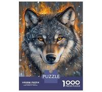 Rompecabezas De 1000 Piezas para Adolescentes Flame and Frost Wolf -1 Rompecabezas para Adultos Juegos Relajantes Decoración Desafío Educativo 38x26cm/1000pcs