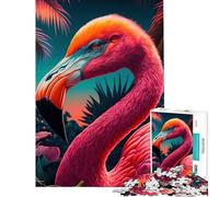 Rompecabezas de 1000 Piezas para Adolescentes Flamenco Rosa Diversión en casa Mejora la Memoria Juegos Familiares Apto para Mayores de 14 años (38x52cm)