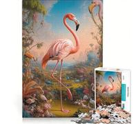 Rompecabezas de 1000 Piezas para Adolescentes: Flamenco Rosa fantástico, Juego Educativo, Carrera de Velocidad Manual, Juego de desafío único 50x75cm