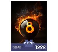 Rompecabezas De 1000 Piezas para Adolescentes Flaming Billiards 8 Ball Rompecabezas para Adultos Juegos Familiares Regalos para Mujeres Cumpleaños 52x38cm/1000pcs