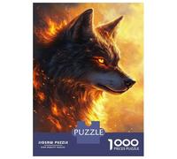 Rompecabezas De 1000 Piezas para Adolescentes Flaming Wolf Majesty -3 Rompecabezas para Adolescentes Juguetes Antiestrés Regalos para Mujeres Regalos para Reducir El Estrés 52x38cm/1000pcs