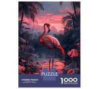 Rompecabezas De 1000 Piezas para Adolescentes Flamingo Sunset Tropical Scene Rompecabezas para Adultos Juguetes De Bricolaje Montaje De Patrones Ayuda A Ejercitar El Cerebro 52x38cm/1000pcs