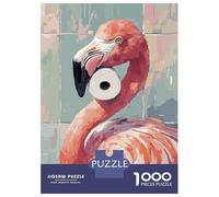Rompecabezas De 1000 Piezas para Adolescentes Flamingo with Toilet Paper Roll Rompecabezas para Adultos Juegos Familiares Mejora La Memoria Cumpleaños Y Navidad 52x38cm/1000pcs
