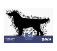 Rompecabezas De 1000 Piezas para Adolescentes Flat Coated Retriever 1 Rompecabezas para Adultos Juego De Ingenio Decoración Ayuda A Ejercitar El Cerebro 52x38cm/1000pcs