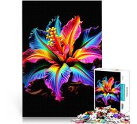 Rompecabezas de 1000 Piezas para Adolescentes Flor Colorida Desafío difícil para aliviar el estrés Regalo de Obra de Arte 38x26cm