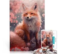 Rompecabezas de 1000 Piezas para Adolescentes Flor de Cerezo de Lobo Desafiante Difícil con Piezas de Formas aleatorias Que se entrelazan Completamente 75x50cm