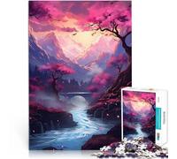 Rompecabezas de 1000 Piezas para Adolescentes Flor de Cerezo matutina Juego de Preguntas con Piezas de Formas aleatorias Que se entrelazan Completamente 38x26cm