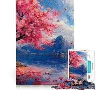 Rompecabezas de 1000 Piezas para Adolescentes Flor de Cerezo,océano,sueño,diseño de Corte Fino,Juego de concentración,Regalo de Paz,Tiempo de Juego,Regalo de Ocio navideño (38x52cm)