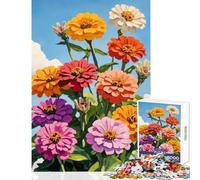 Rompecabezas de 1000 Piezas para Adolescentes Flor de Zinnia Juguete Educativo Gran Regalo y Juego de ingenio Entrena tu Cerebro y Tus Manos tamaño 50x75cm