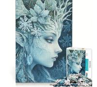 Rompecabezas de 1000 Piezas para Adolescentes Flora escarchada y misticismo etéreo, Juegos educativos, análisis y lógica, Regalo de cumpleaños, obsequios 38x26cm
