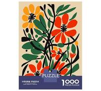 Rompecabezas De 1000 Piezas para Adolescentes Floral Arrangement with Orange and Red Flowers Rompecabezas Juego Familiar Mejora La Memoria Cumpleaños 52x38cm/1000pcs