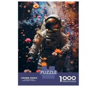 Rompecabezas De 1000 Piezas para Adolescentes Floral Astronaut in Space Rompecabezas para Adultos Juegos De Relajación Ensamblaje De Patrones Diversión En Casa Actividades, 70x50cm/1000pcs