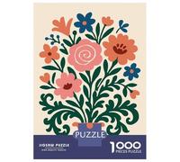 Rompecabezas De 1000 Piezas para Adolescentes Floral Bouquet in Vase Illustration Rompecabezas DIY Juguetes Mejora La Memoria Oferta como Regalo para Toda La Familia 52x38cm/1000pcs