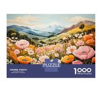 Rompecabezas De 1000 Piezas para Adolescentes Floral Fantasy A Vibrant Garden Scene Rompecabezas para Adultos Juegos Relajantes Decoración De Pared 38x26cm/1000pcs