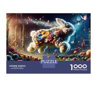 Rompecabezas De 1000 Piezas para Adolescentes Floral Fantasy Bunny Rompecabezas para Adultos Juego Familiar Análisis Y Lógica Actividades Divertidas En Casa 70x50cm/1000pcs